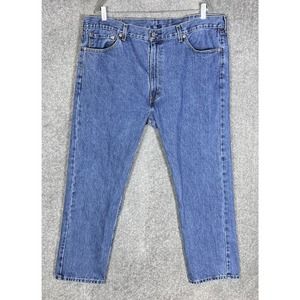 Levis 505 Jeans Mens Size 42x29 Straight Leg Blue Denim Cotton‎ Pockets